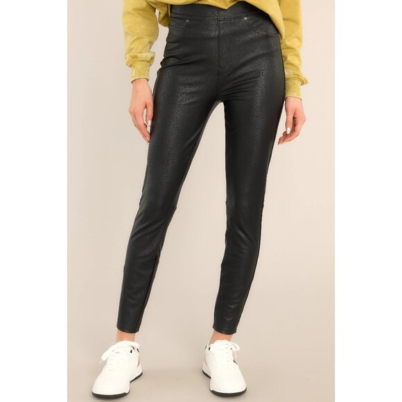 Spanx Womens Leather-Like Skinny Pants Noir Size S/P MSRP $148 - Picture 1 of 14